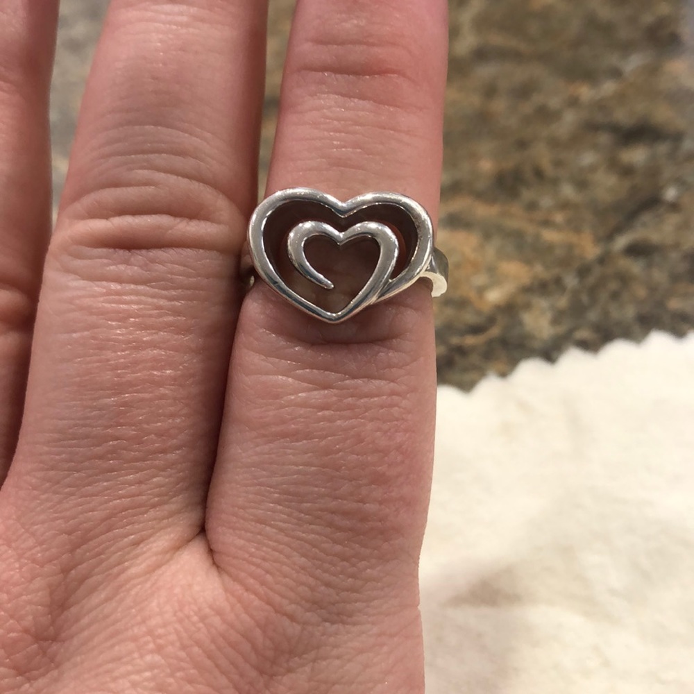Sterling Silver Shared Heart ring